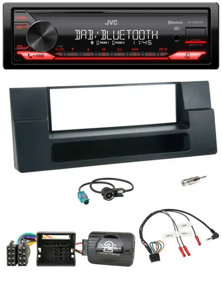 JVC Bluetooth USB DAB Lenkrad Autoradio für BMW 5er E39 X5 Quadlock Ablage