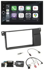 Blaupunkt USB DAB Bluetooth 2DIN TMC Lenkrad Navigation für BMW 3er E46 00-06 Qu
