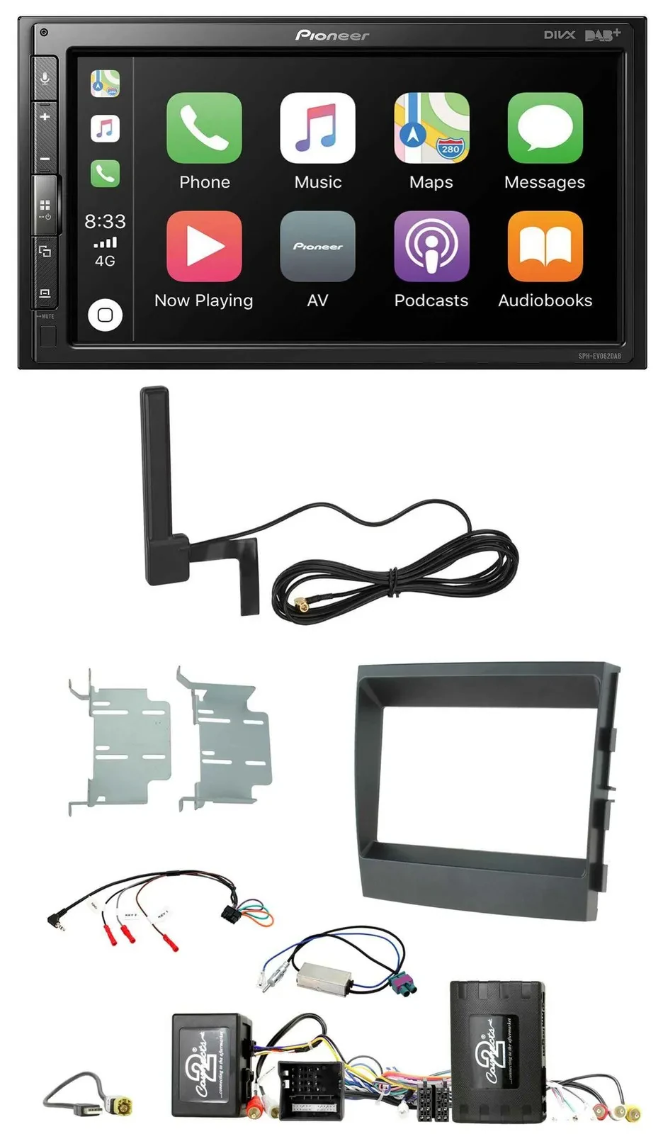 Автомагнитола для Porsche Panamera Pioneer 2DIN, USB, Bluetooth, DAB, поддержка управления на руле