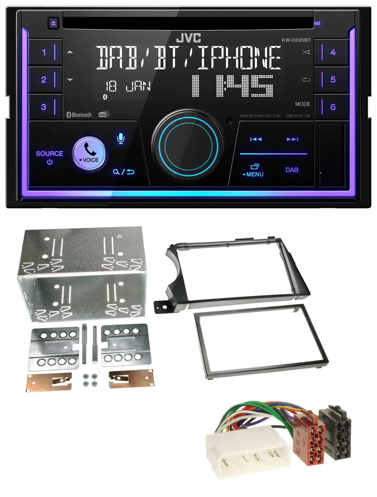 JVC MP3 USB 2DIN DAB Bluetooth CD Autoradio für SSangYong Actyon Kyron 2006-2011
