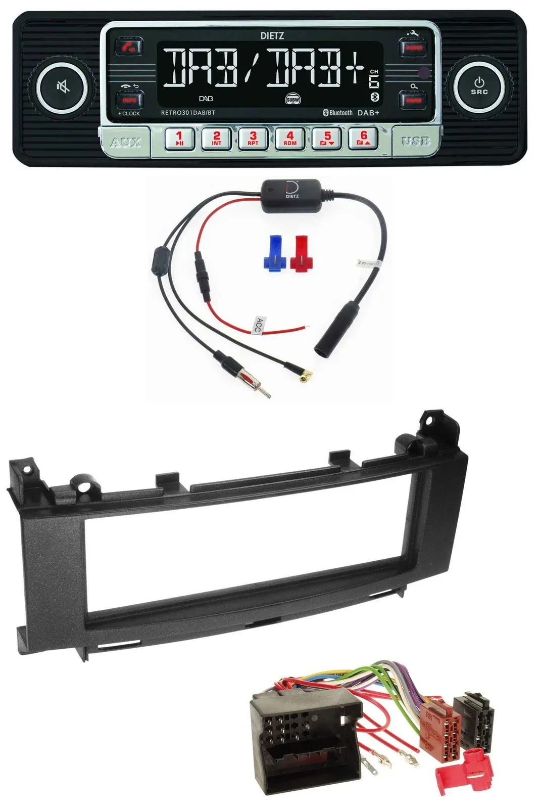 Dietz MP3 DAB Bluetooth USB Autoradio für Mercedes A-Klasse W169 B-Klasse W245