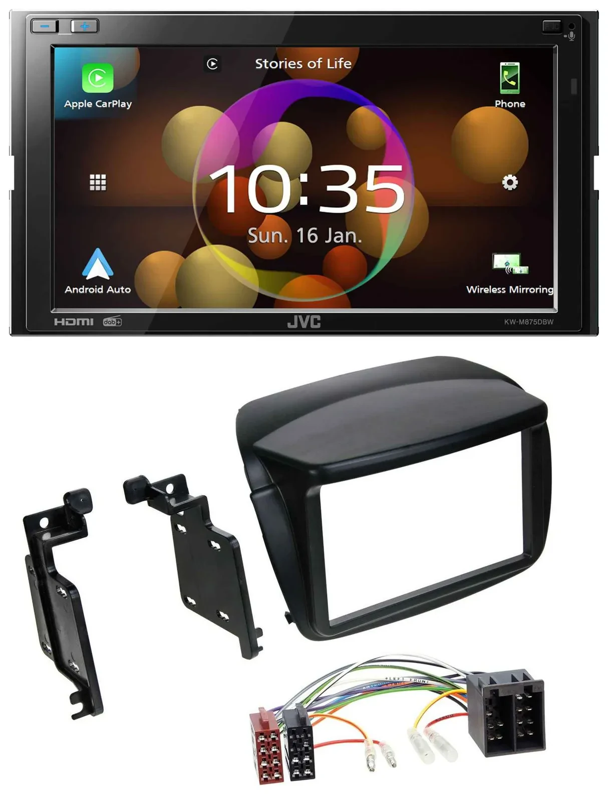 Автомагнитола для Fiat Doblo (с 2010) и Opel Combo (с 2012) JVC 2DIN DAB Bluetooth USB
