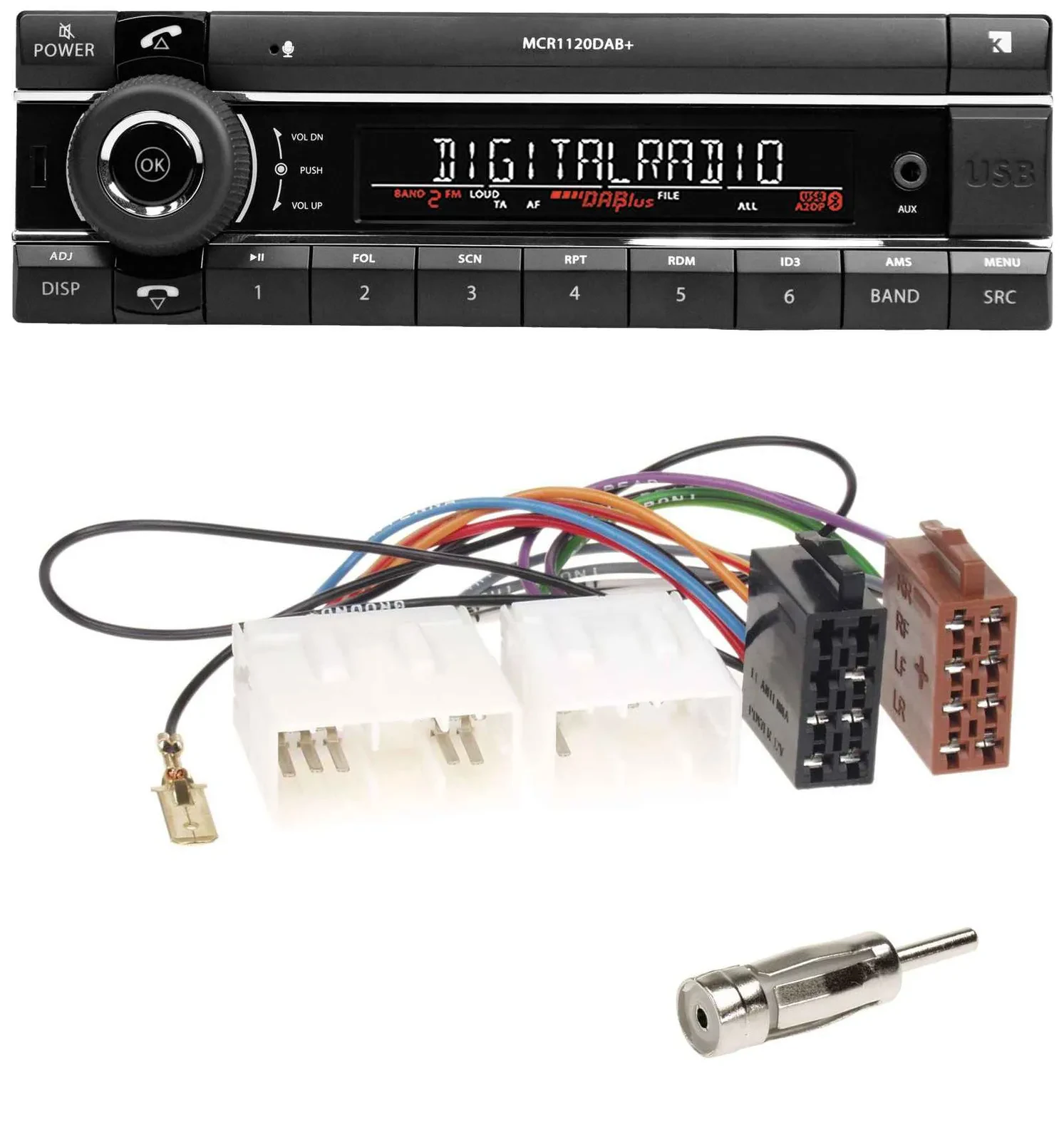 Kienzle Bluetooth MP3 USB DAB Autoradio für Mazda MX-5 (1989-2000)