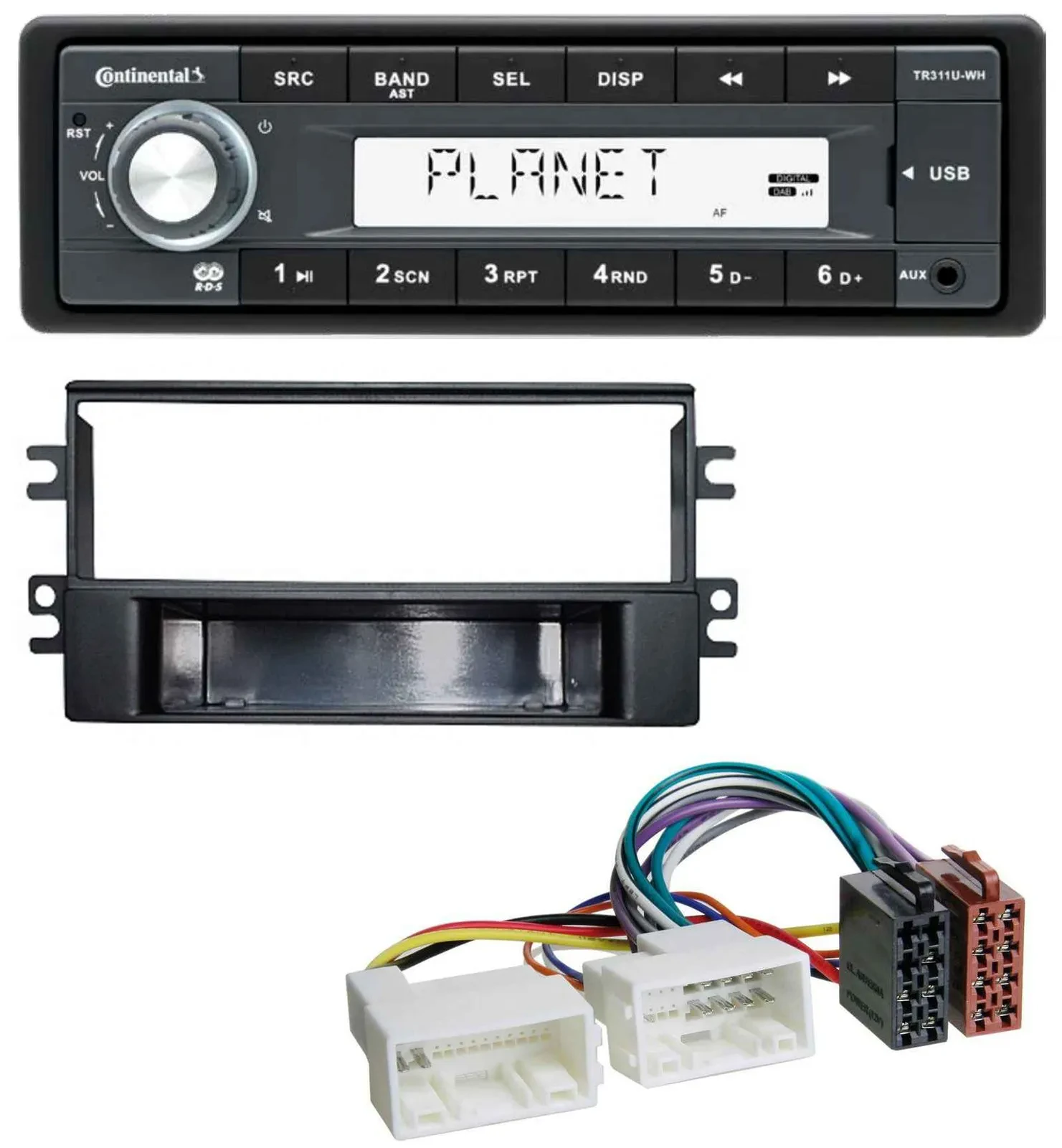 Continental USB MP3 AUX 1DIN Autoradio für Kia Carens (ab 2007)