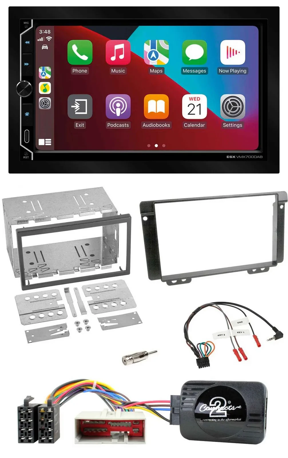 ESX 2DIN DAB USB Lenkrad Bluetooth Autoradio für Land Rover Freelander 2004-2006