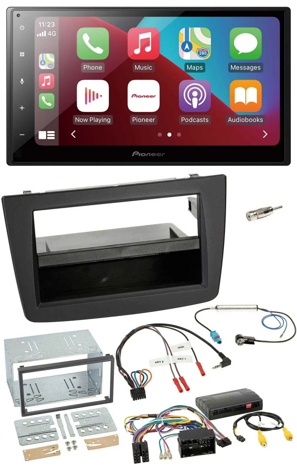 Pioneer USB Lenkrad DAB 2DIN Bluetooth Autoradio für Alfa Romeo Mito 14-18 Infoa