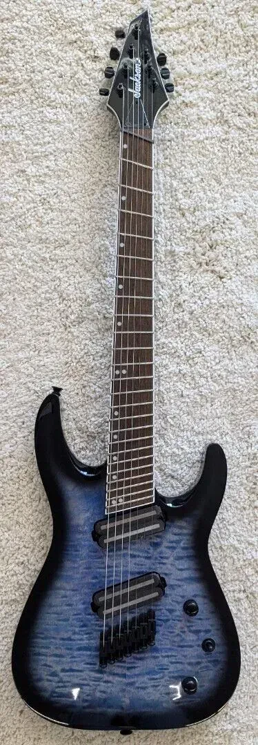 Электрогитара Jackson Soloist Arch Top SLATX7Q 7 X Series Trans Blue Burst