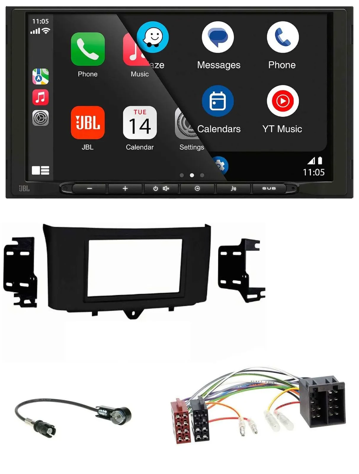 Автомагнитола для Smart ForTwo (2010–2015) JBL 2-DIN DAB Bluetooth USB MP3