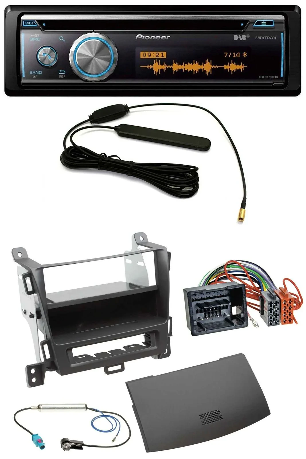 Pioneer CD USB Bluetooth DAB MP3 Autoradio für Opel Zafira Tourer ab 12 jet blac