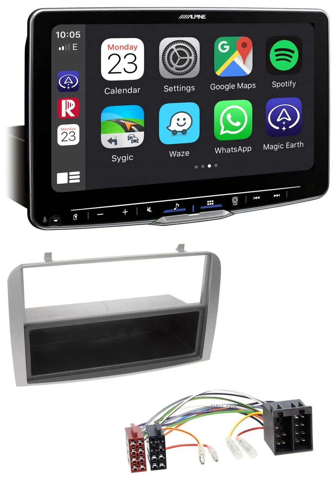 Alpine Bluetooth MP3 USB DAB Autoradio für Alfa Romeo 147 GT silber Ablagefach