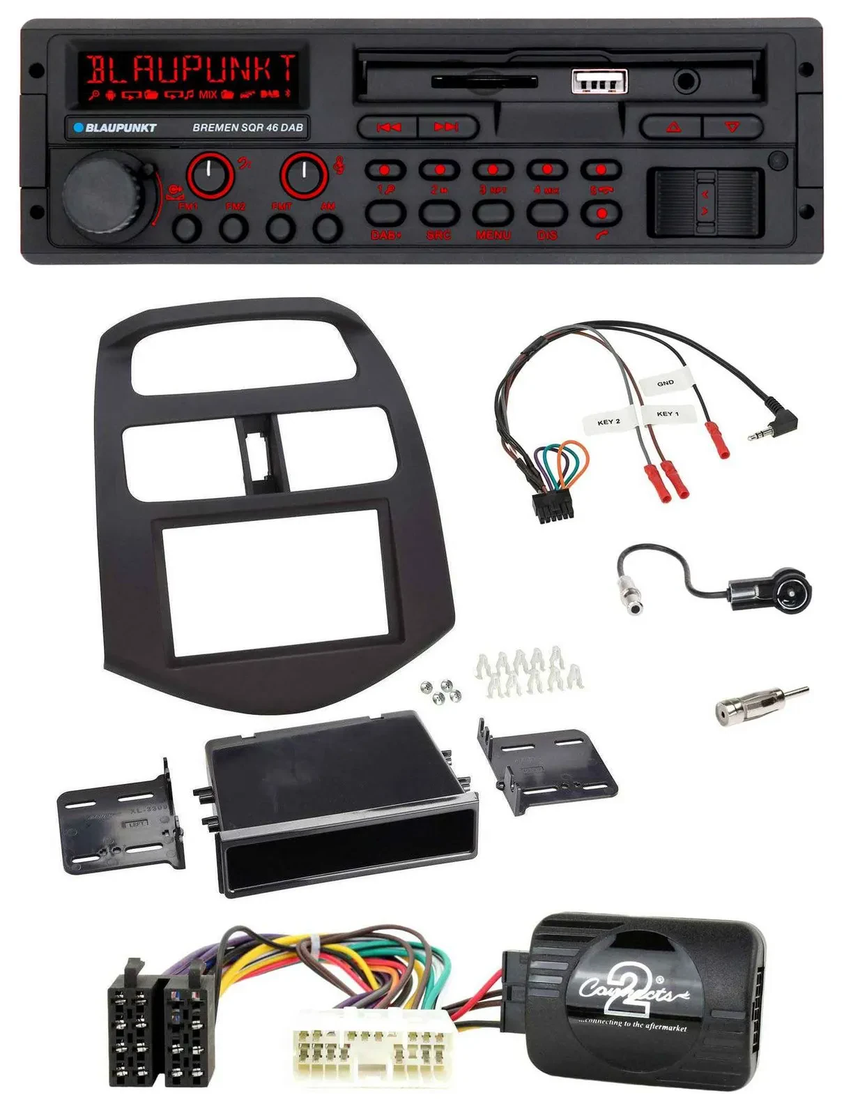 Blaupunkt SD Lenkrad USB Bluetooth DAB Autoradio für Chevrolet Spark KLM 2012-20