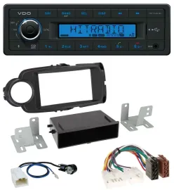 Автомагнитола для Toyota Yaris (2011–2014) VDO Bluetooth, USB, AUX, MP3, черный