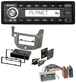 Continental USB 1DIN AUX DAB MP3 Autoradio für Honda Jazz (ab 2009) - silber