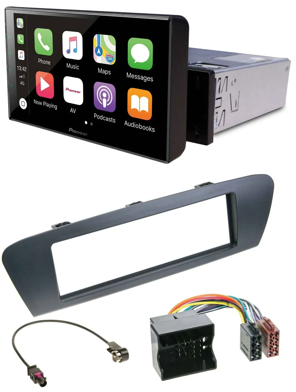 Pioneer Bluetooth MP3 DAB USB Autoradio für Renault Scenic (ab 12) - grau