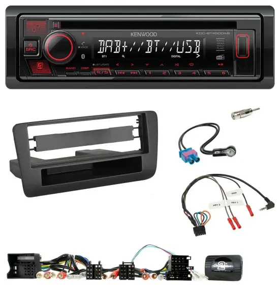 Kenwood Lenkrad CD USB Bluetooth DAB Autoradio für Audi A1 (2010-2019)
