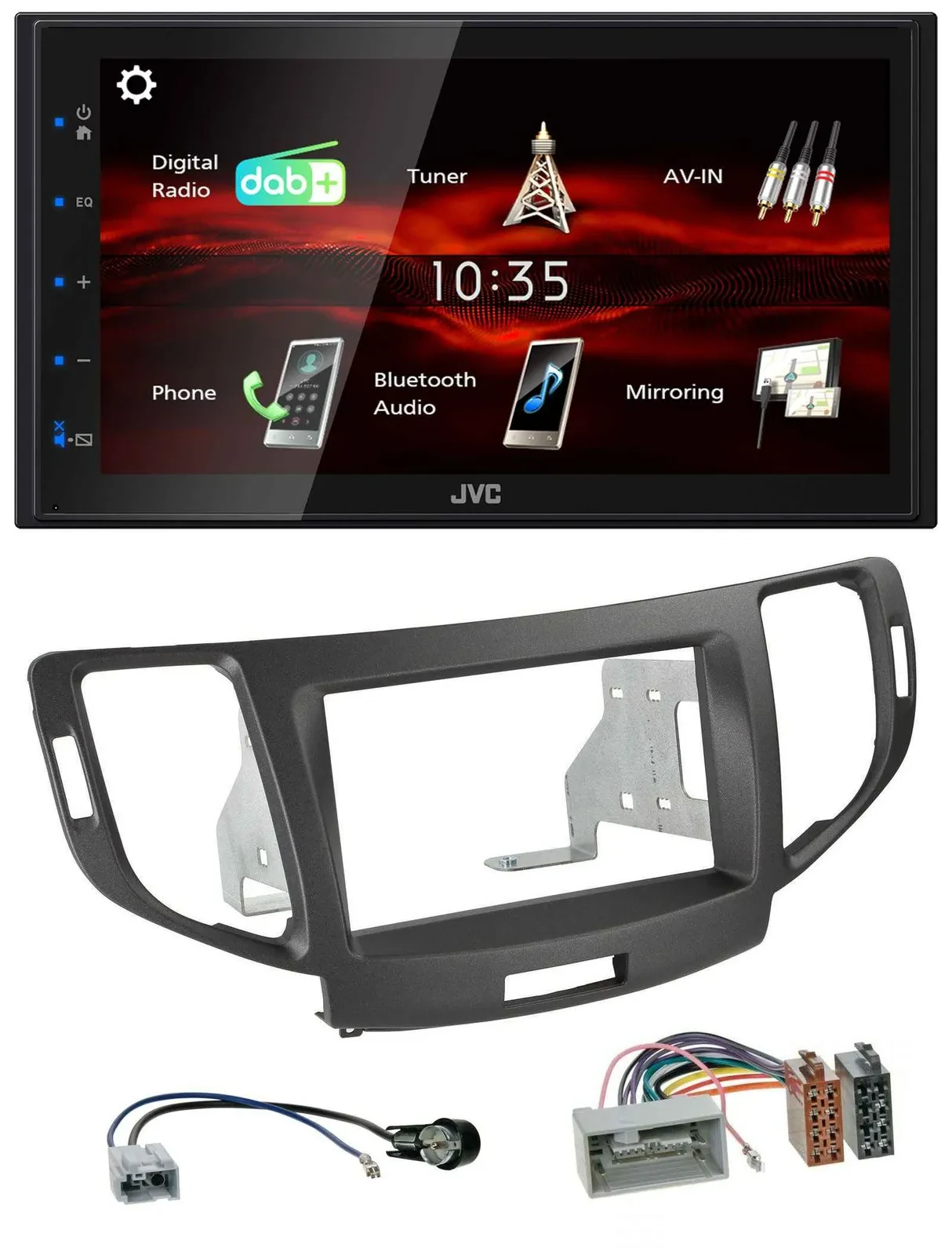JVC USB Bluetooth MP3 DAB 2DIN Autoradio für Honda Accord ab 11 anthrazit