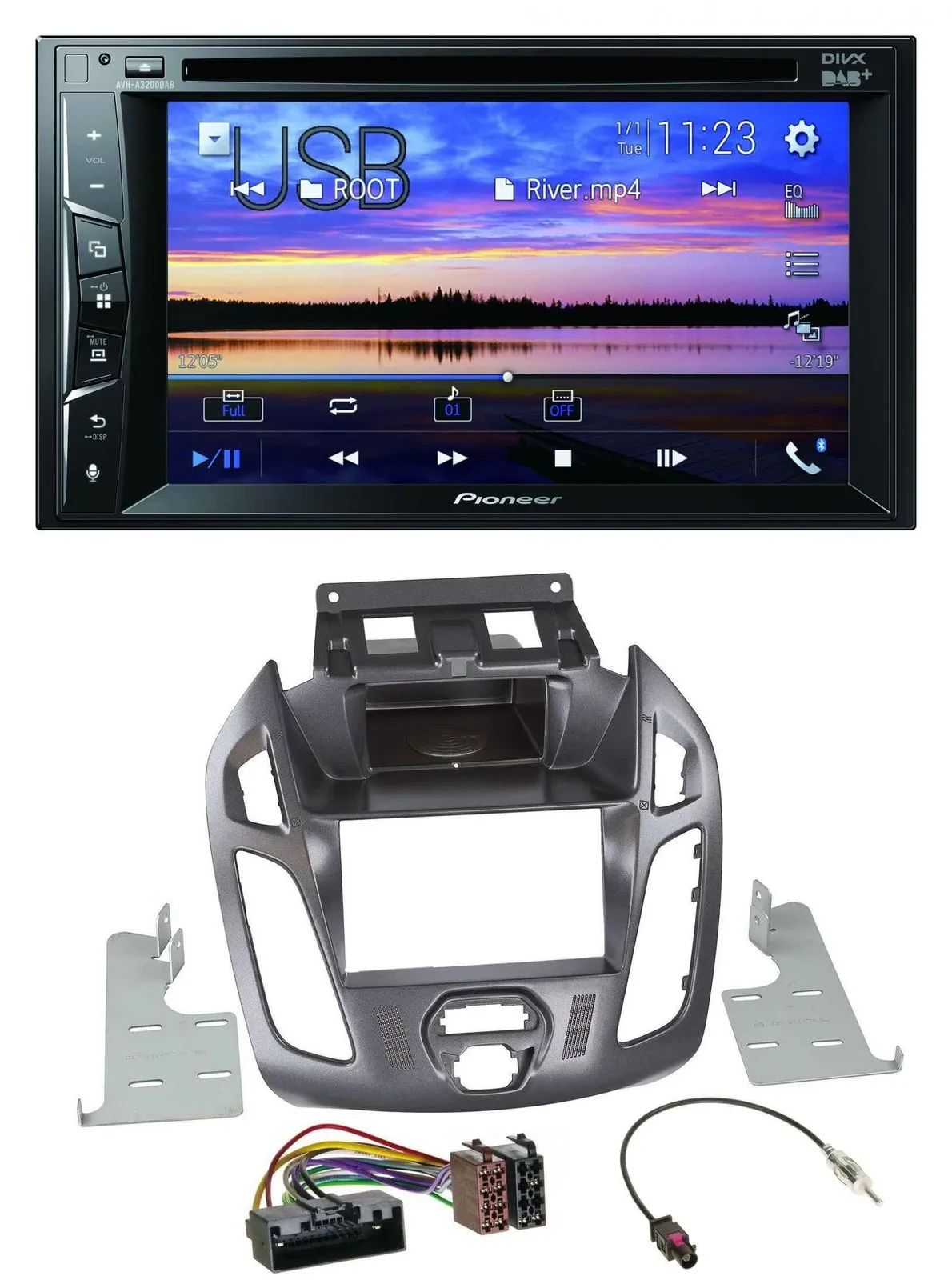Автомагнитола Pioneer для Ford Transit 2DIN Bluetooth USB DVD DAB MP3 без дисплея