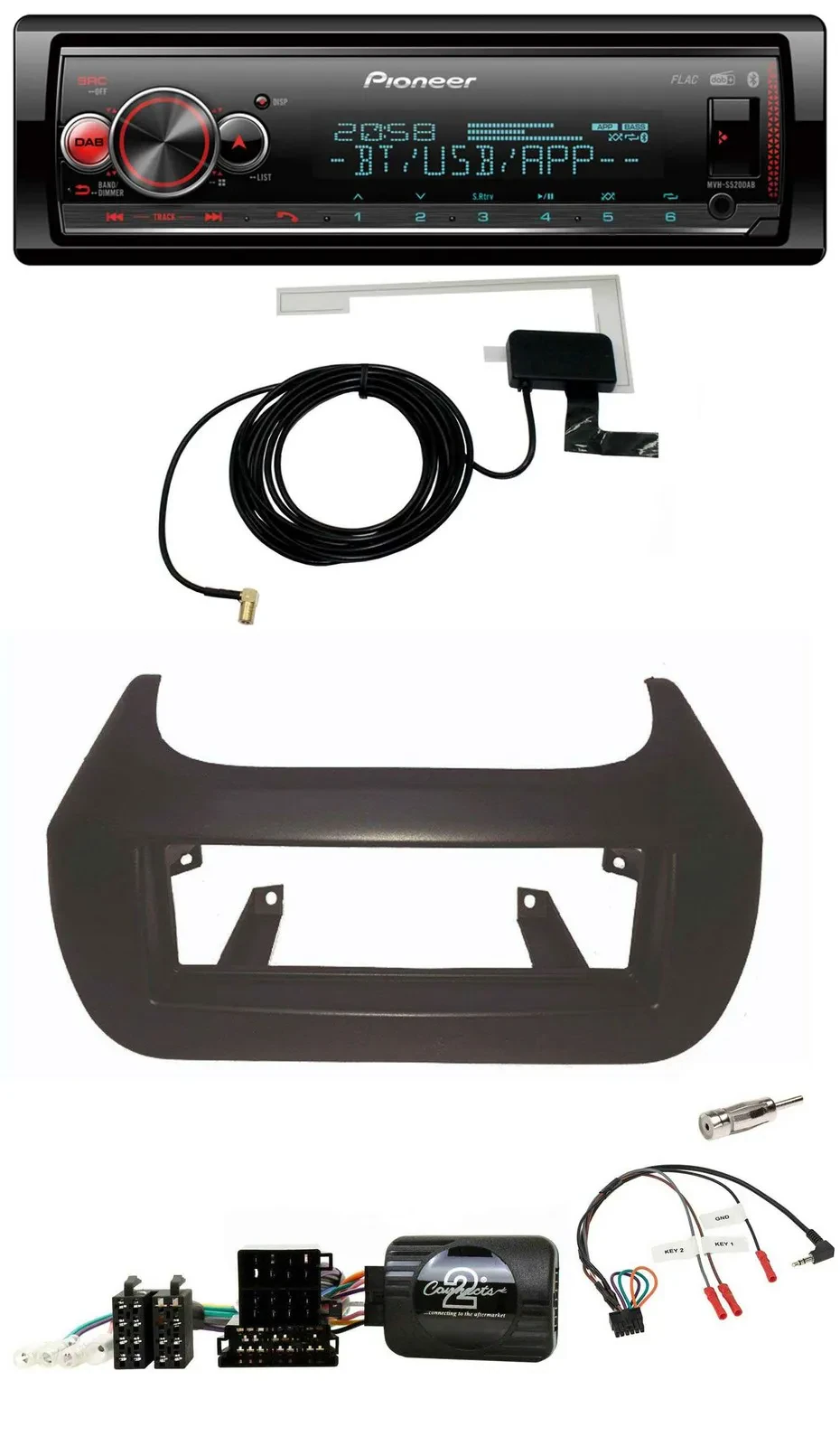 Pioneer Bluetooth DAB USB Lenkrad Autoradio für Citroen Nemo Fiat Fiorino Peugeo