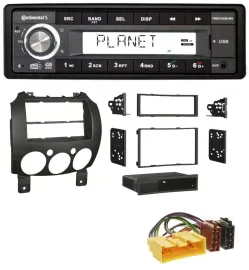 Автомагнитола Continental 1 DIN USB AUX DAB MP3 для Mazda 2 (с 2007)
