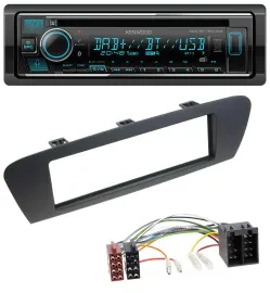 Kenwood MP3 Bluetooth DAB USB CD Autoradio für Renault Scenic (ab 09) - braun
