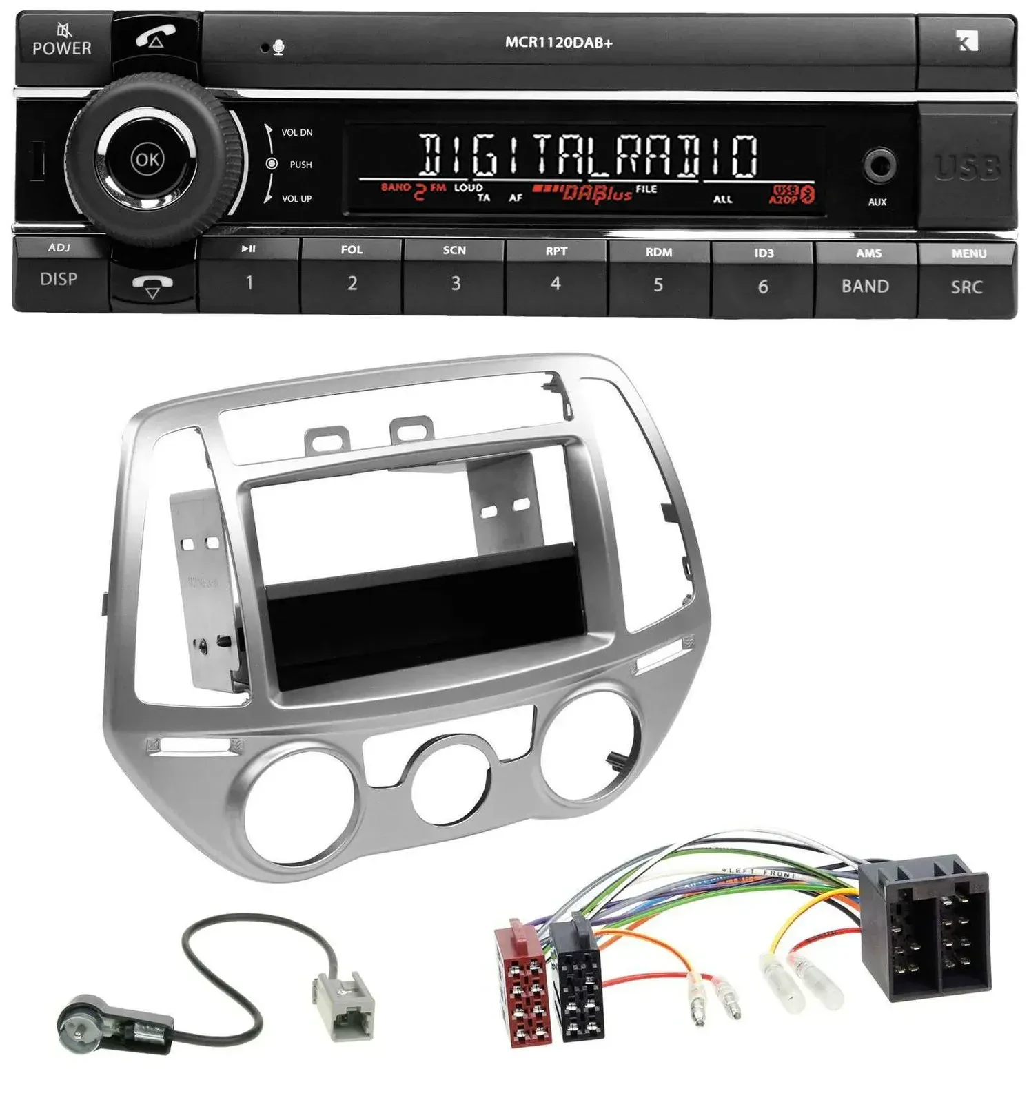 Автомагнитола Kienzle для Hyundai i20 (2012–2014) Bluetooth, MP3, USB, DAB