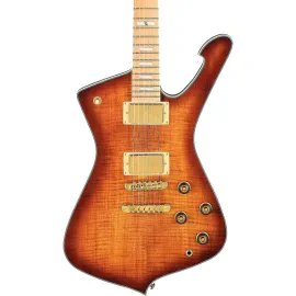 Ibanez IC420MFM Iceman Electric Guitar, Maple Fretboard, Caramel Burst Low Gloss