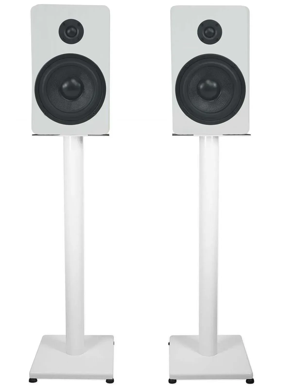 Широкополосная акустическая система Rockville RockShelf 54W White со стойками (пара)