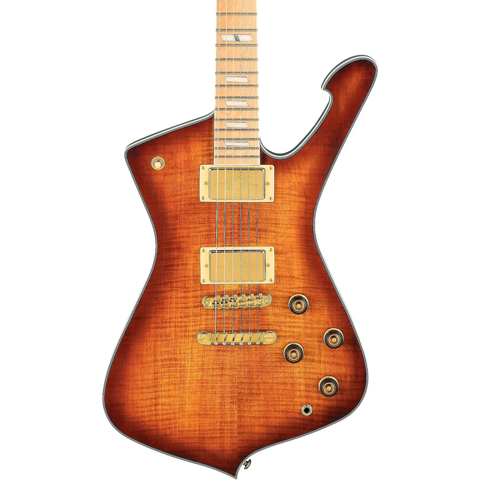 Ibanez IC420MFM Iceman Electric Guitar, Maple Fretboard, Caramel Burst Low Gloss