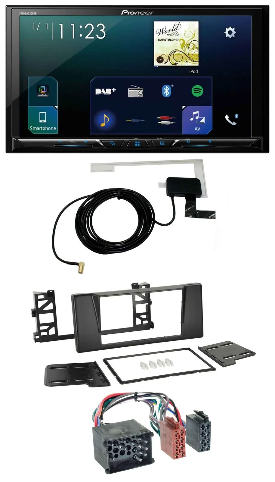 Pioneer 2DIN DAB USB MP3 Bluetooth Autoradio für BMW 5er (E39) X5 Rundpin