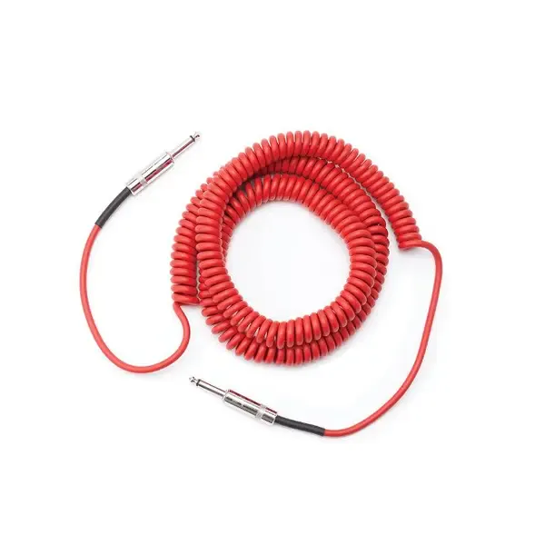 D'ADDARIO Custom Series Coiled Instrument Cable, Red, 30'