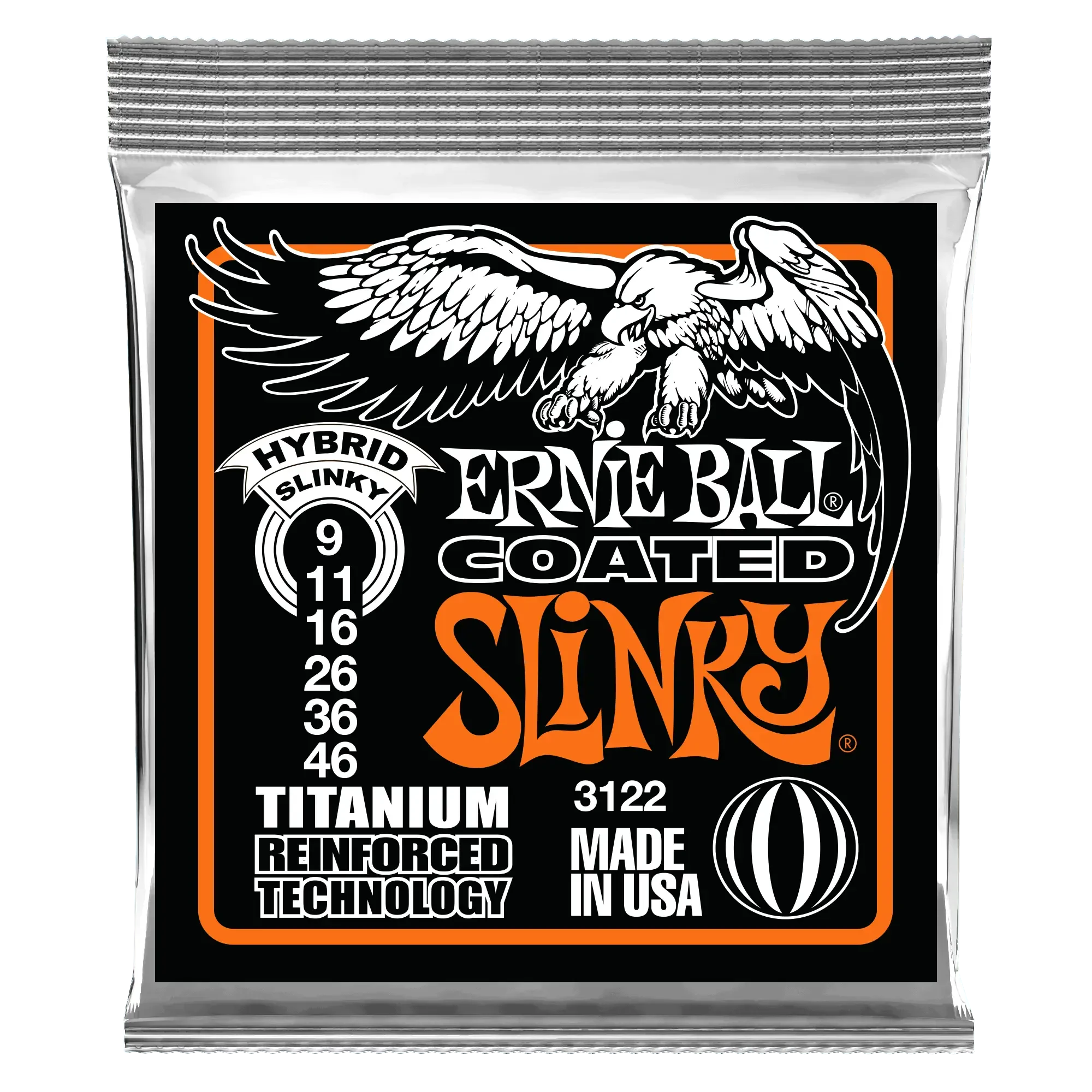 Струны для электрогитары Ernie Ball 3122 Hybrid Slinky Coated Titanium RPS 9-46
