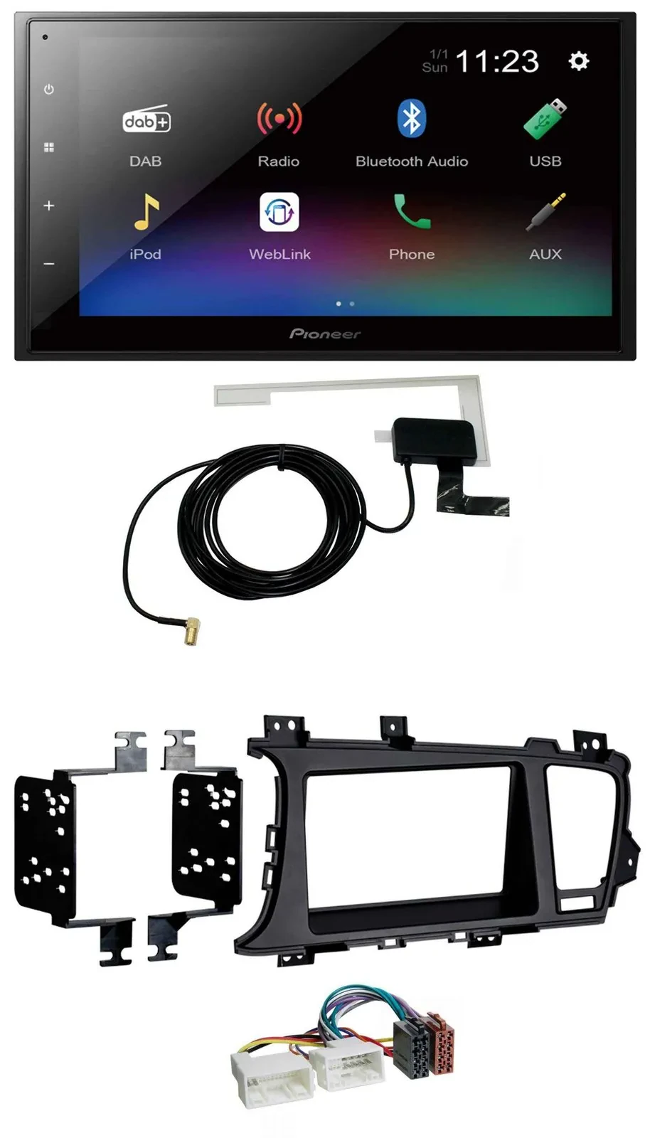 Pioneer DAB MP3 Bluetooth 2DIN USB Autoradio für Kia Optima (ab 2012)