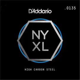 Струна для электрогитары D'Addario NYS0135 NYXL Plain Steel Singles, сталь, калибр 13,5