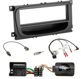Einbauset Lenkradadapter DIN Autoradio für Ford C-Max Galaxy Focus ab 07 schwarz