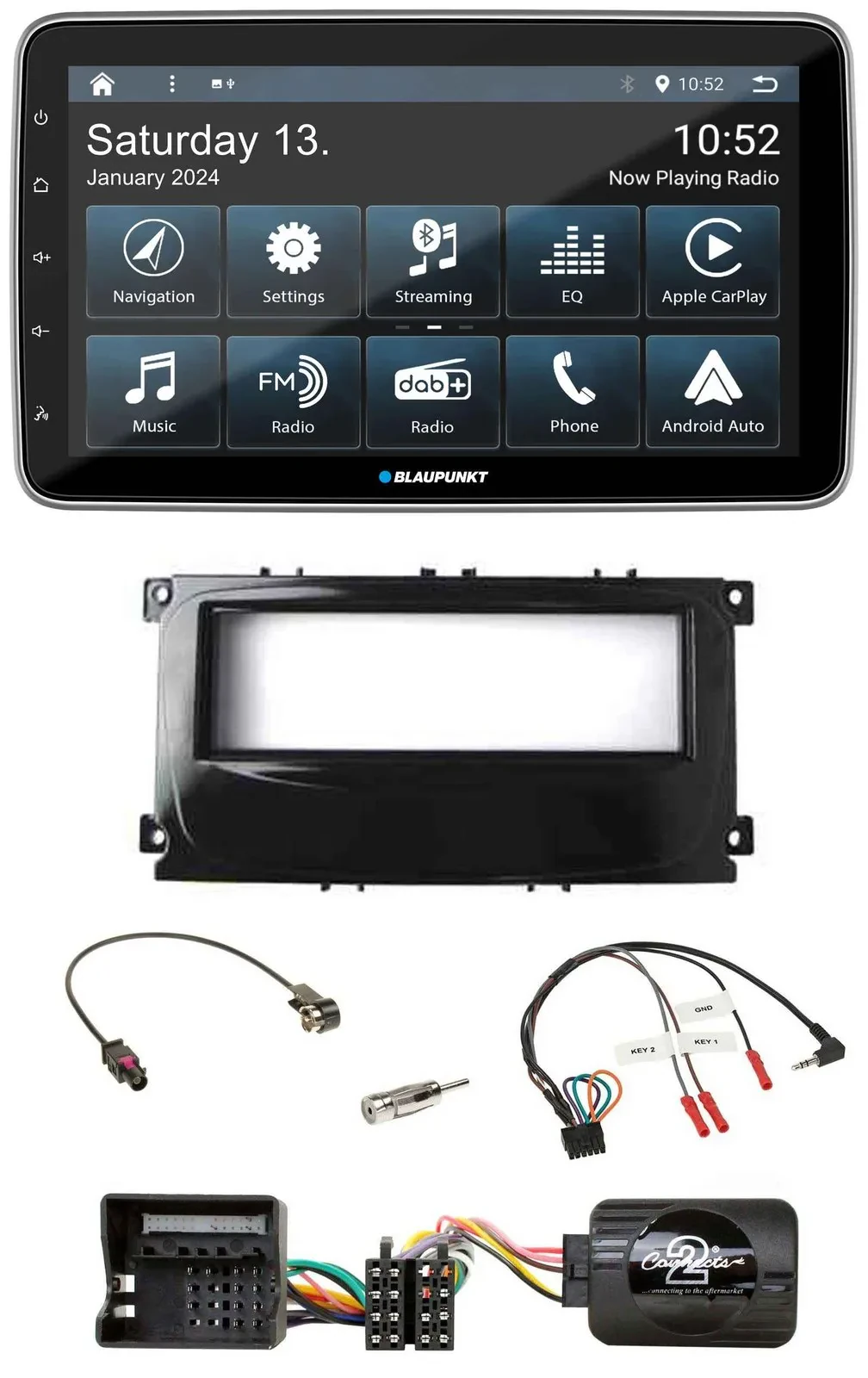 Автомагнитола для Ford Mondeo 2007–2014, S-Max Blaupunkt USB, DAB, SD, Bluetooth, поддержка кнопок на руле