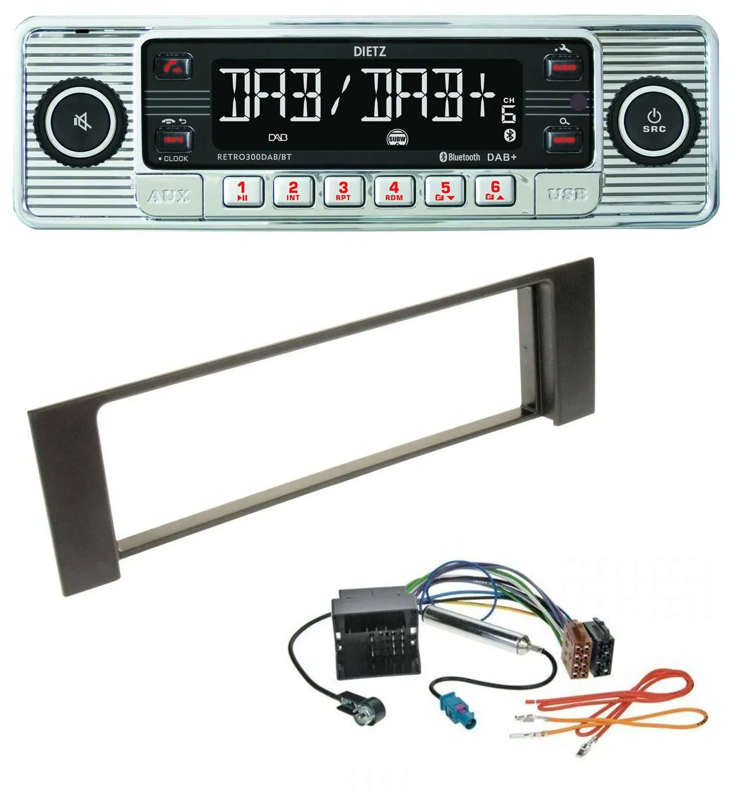 Dietz Bluetooth MP3 DAB USB Autoradio für Audi A4 00-04 B6 Quadlock Fakra