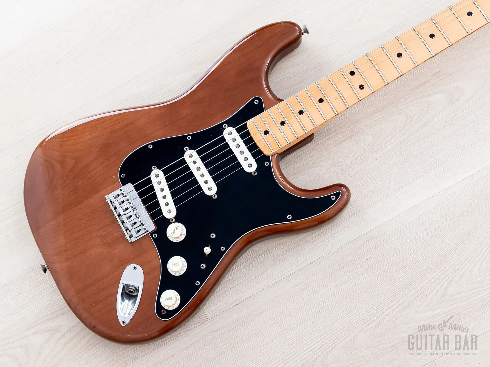 1975 Fender Stratocaster Hardtail Vintage Guitar Mocha, 100% Original w/ Case