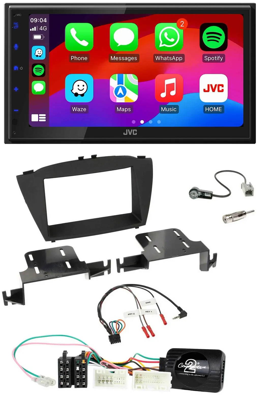 JVC Bluetooth USB Lenkrad 2DIN DAB Autoradio für Hyundai ix35 ab 2013 ohne Sound