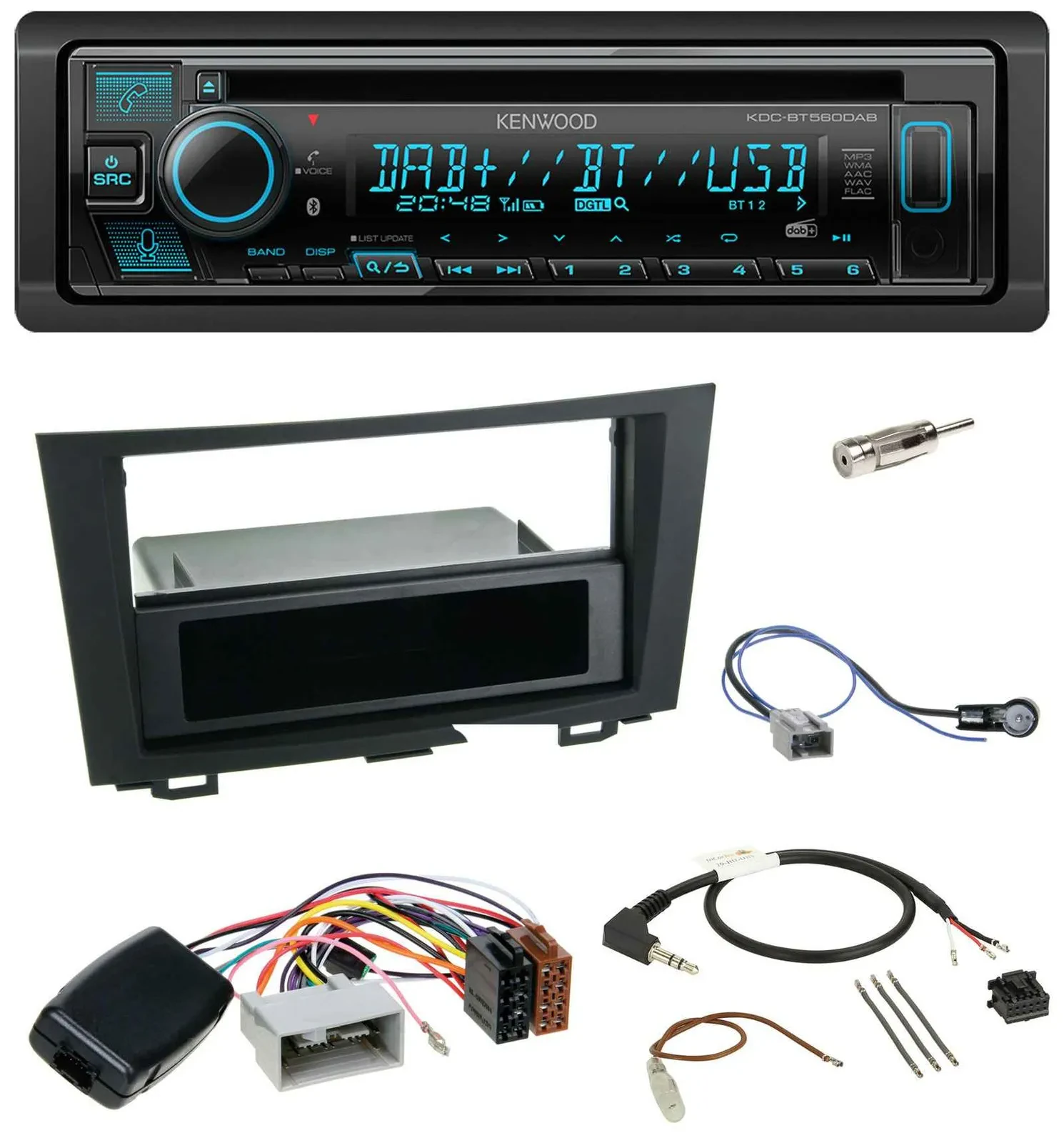 Kenwood Bluetooth DAB CD Lenkrad USB Autoradio für Honda CRV (2006-2012)