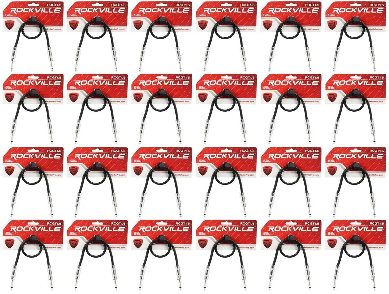 Патч-кабель инструментальный Rockville RCGT1.5B Black 0.45 м (24 штуки)