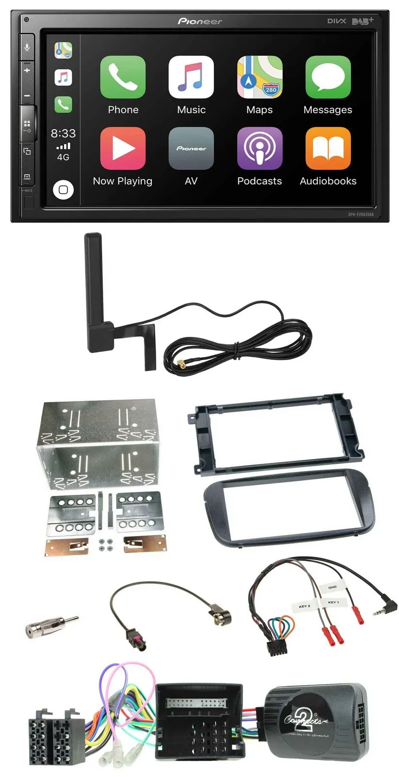 Pioneer USB 2DIN Bluetooth DAB Lenkrad Autoradio für Ford S-Max Mondeo Profi sch