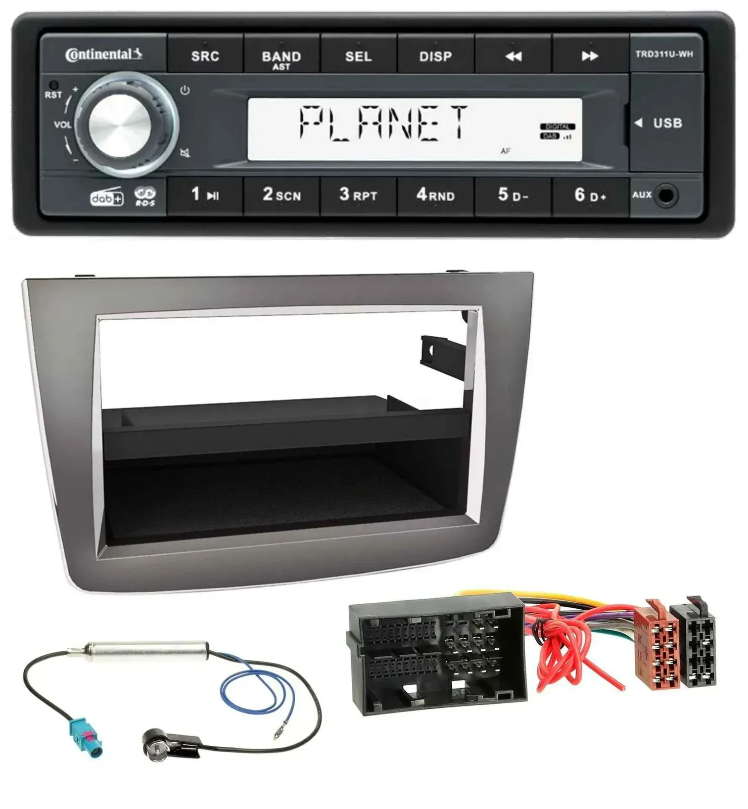 Continental MP3 AUX USB DAB 1DIN Autoradio für Alfa Romeo Mito ab 14 955 silber