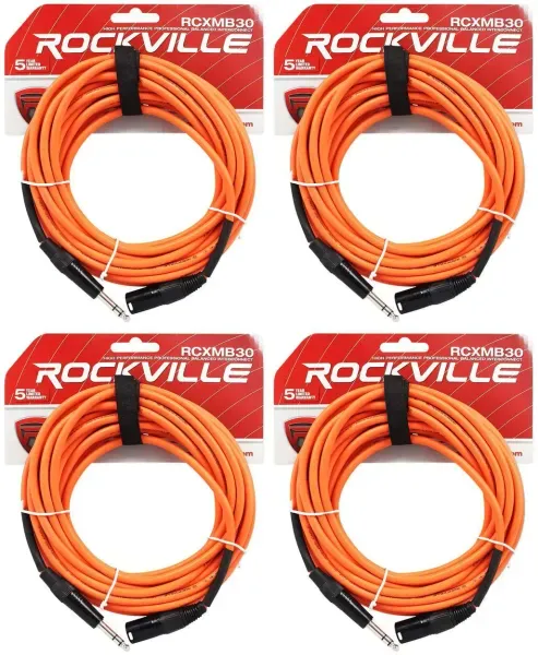 Коммутационный кабель Rockville RCXMB30-O Orange 9.1 м (4 штуки)