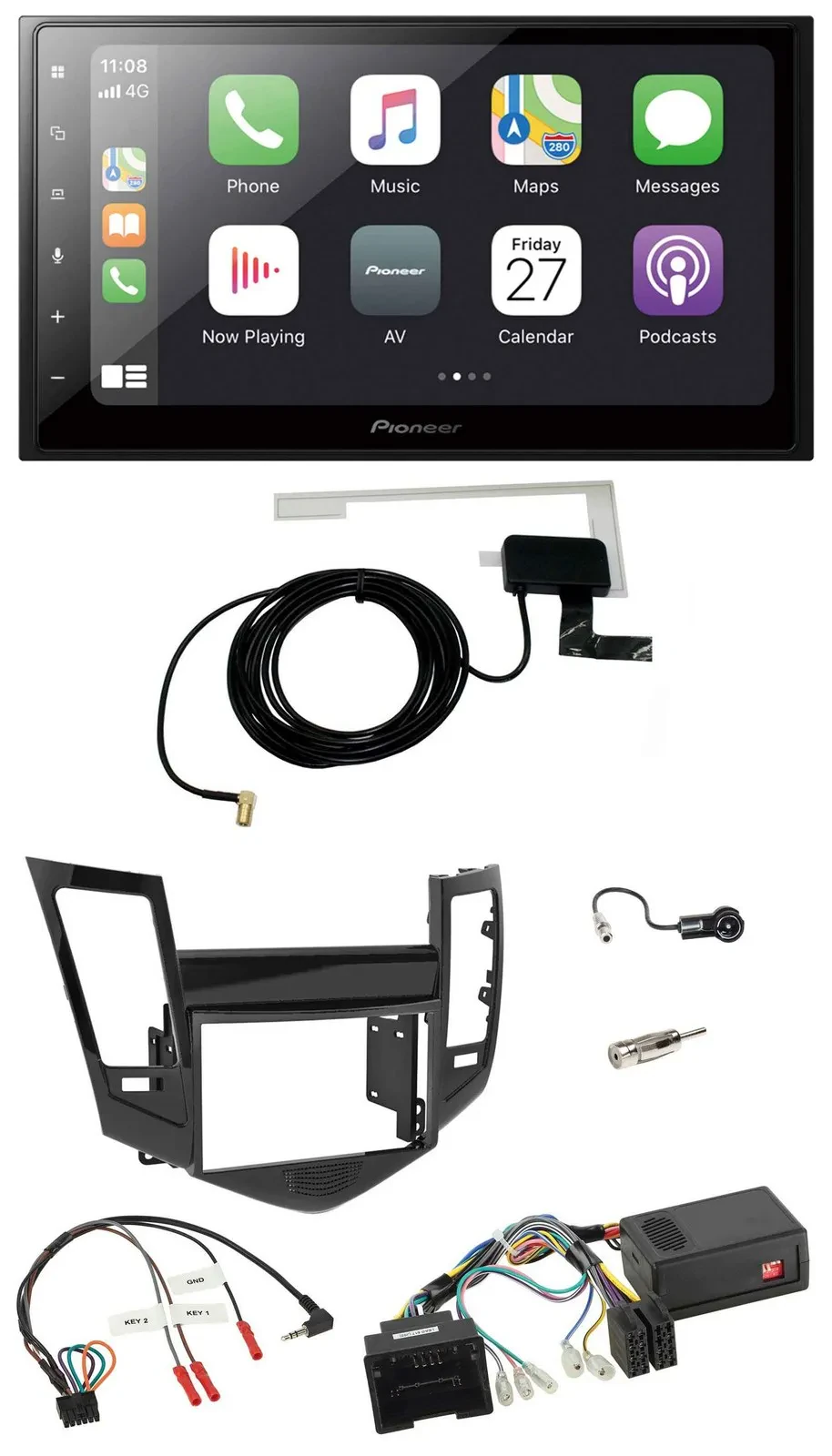 Автомагнитола Pioneer 2DIN Bluetooth DAB USB для Chevrolet Cruze (с 05/2009)