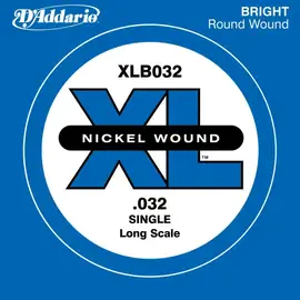 Струна для бас-гитары D'Addario XLB032, сталь никелированная, круглая оплетка, калибр 32