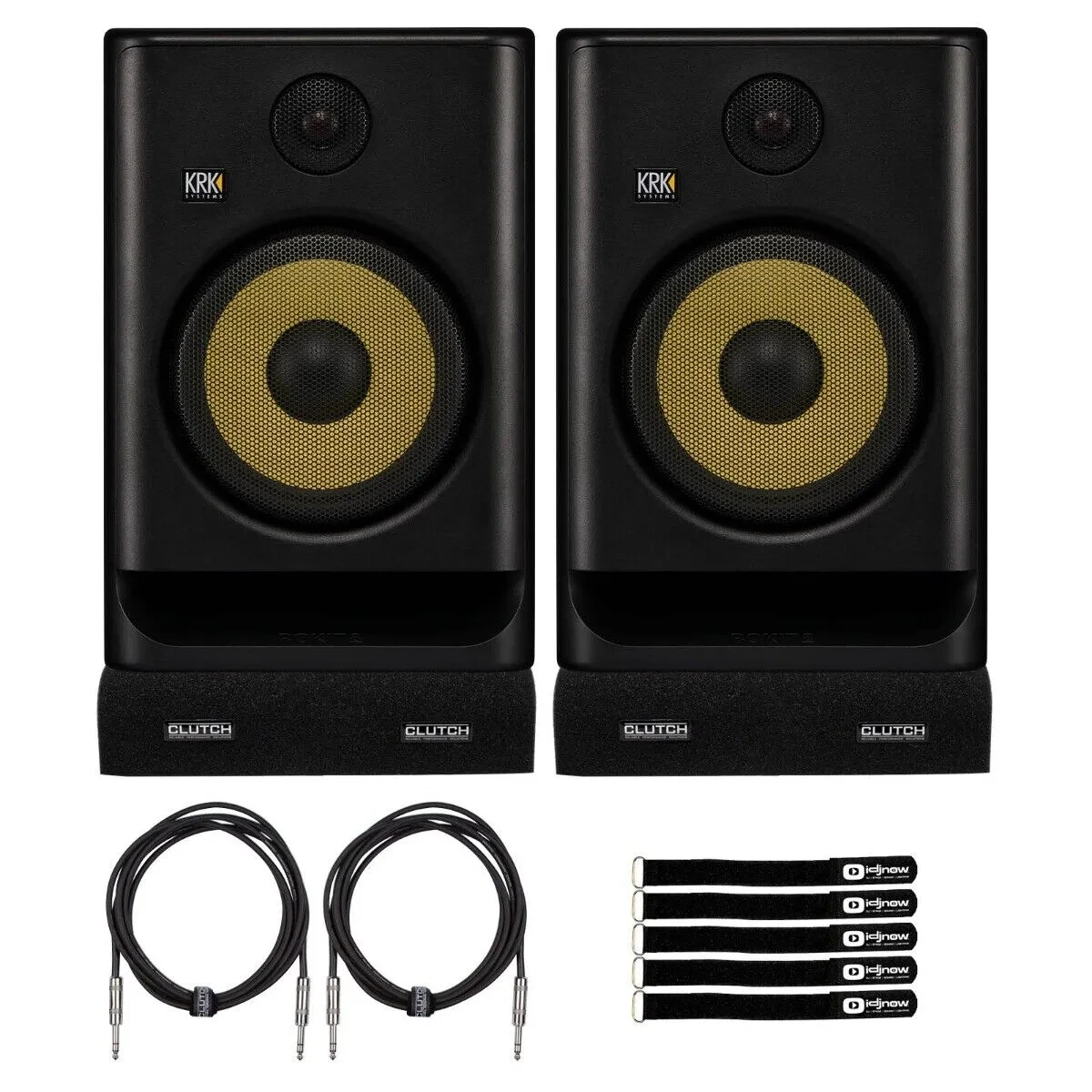 KRK Rokit RP8 G5 8" Studio Monitors 2-Pack with Cables & Isolator Pads