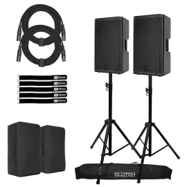 RCF ART 910-A 10" Digital Active Powered Speakers Pair w Covers & Stands