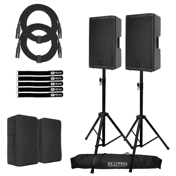 RCF ART 910-A 10" Digital Active Powered Speakers Pair w Covers & Stands
