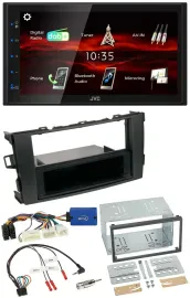 JVC USB Bluetooth Lenkrad DAB 2DIN Autoradio für Toyota Auris 2011-2012 schwarz