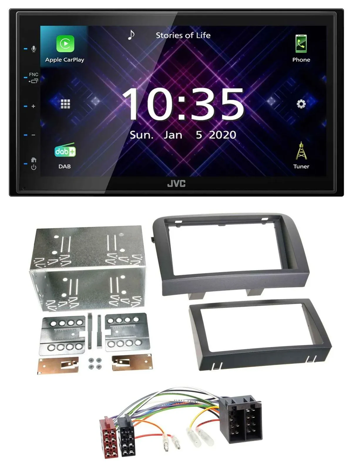 Автомагнитола для Fiat Croma (с 2005) JVC 2 DIN DAB, MP3, Bluetooth, USB